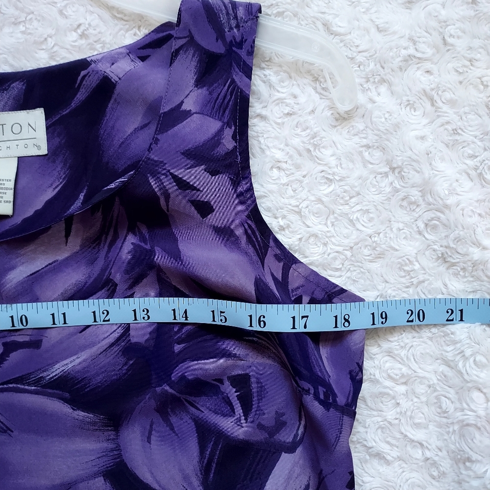 Norton McNaughton Vintage 90s Purple floral Maxi dress Tropical Vacation Luau - Picture 10 of 13